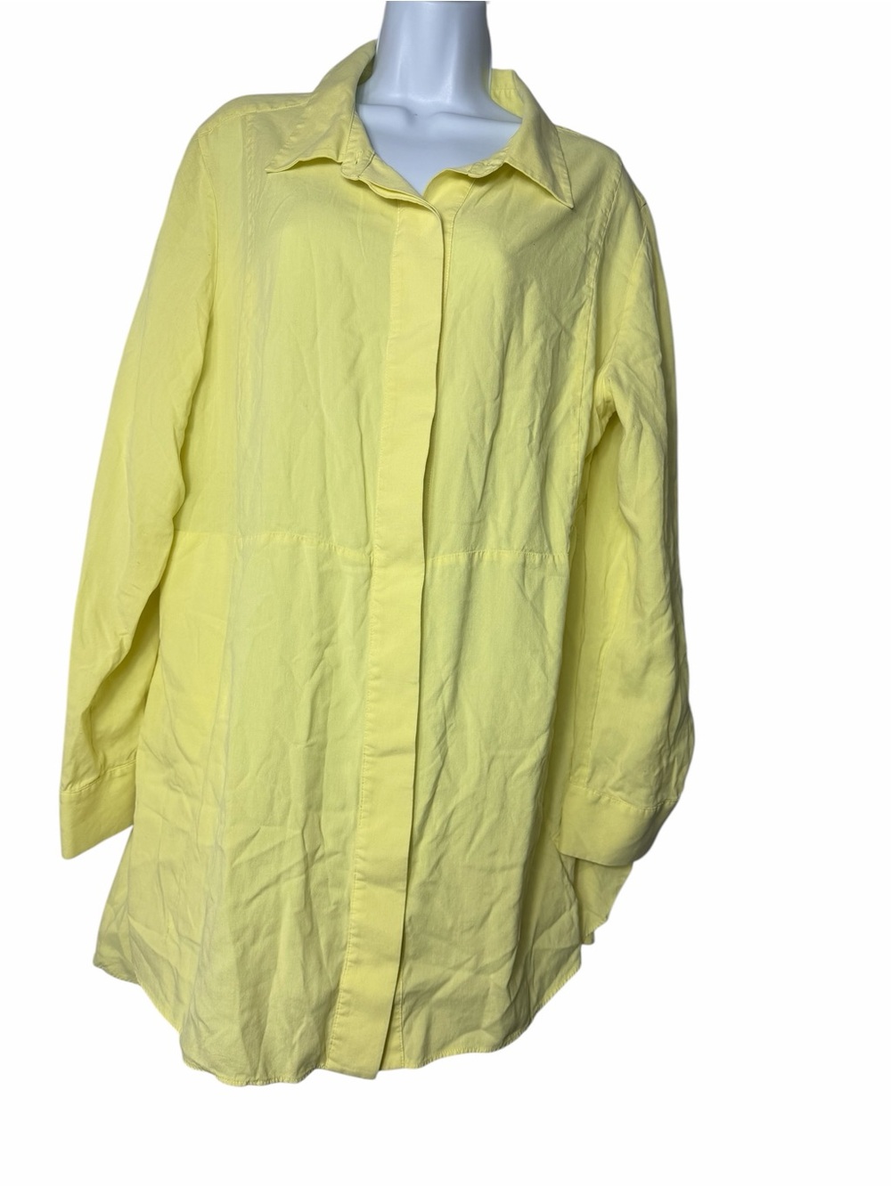 Soft Surroundings 100% Silk Tunic Blouse Size 2X  3/4 Sleeve Minimalist Luxury